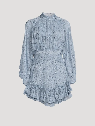 Harmony High-Neck Ruched Mini Dress