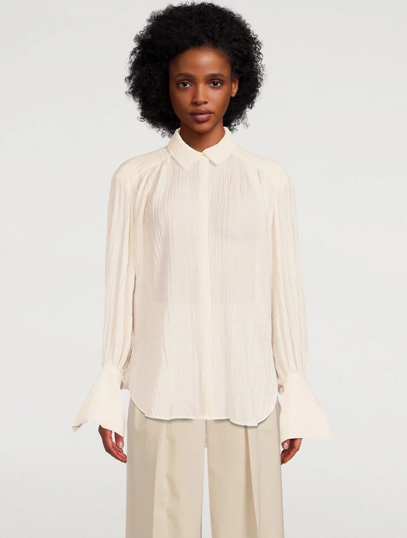 Mila Relaxed Balloon-Sleeve Shirt
