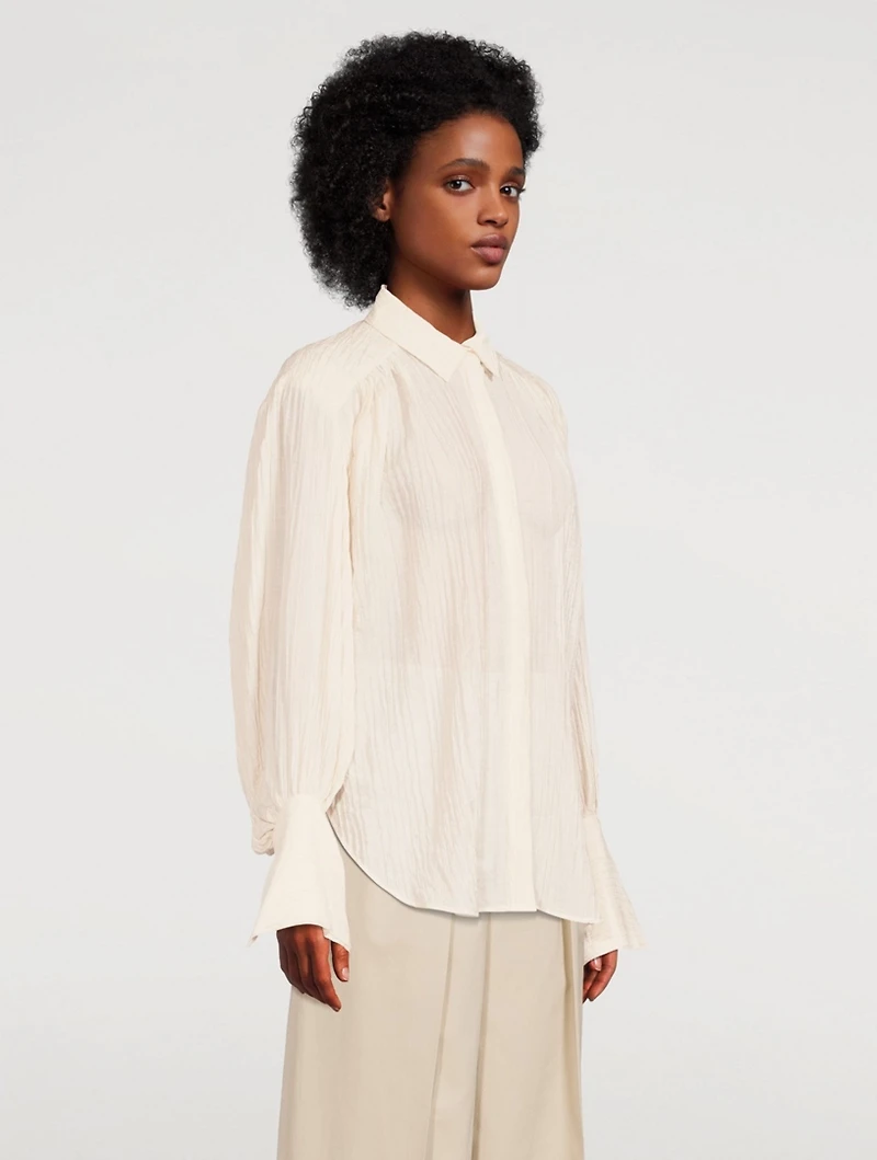Mila Relaxed Balloon-Sleeve Shirt