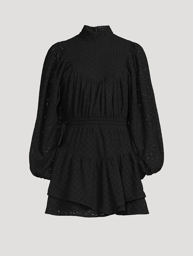 Poppy Cotton Balloon-Sleeve Mini Dress