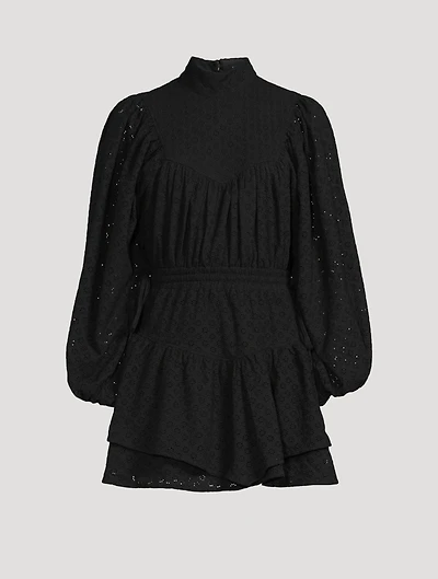 Poppy Cotton Balloon-Sleeve Mini Dress