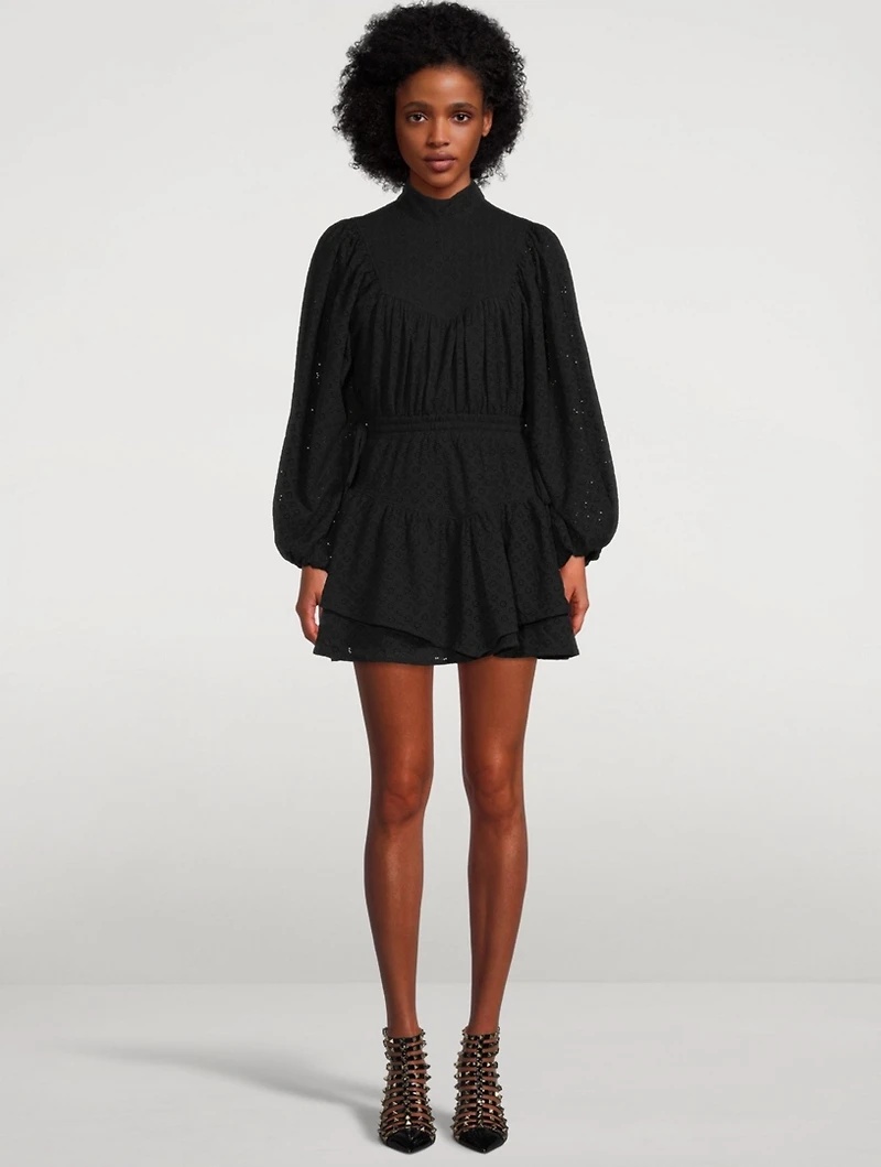 Poppy Cotton Balloon-Sleeve Mini Dress