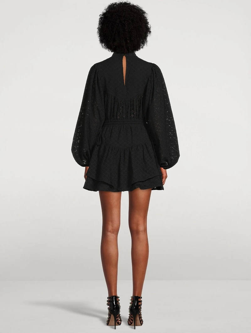 Poppy Cotton Balloon-Sleeve Mini Dress