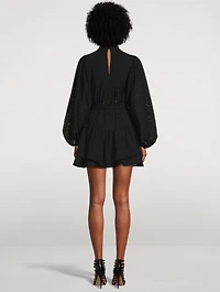 Poppy Cotton Balloon-Sleeve Mini Dress