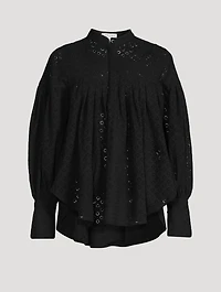 Poppy Cotton Balloon-Sleeve Blouse