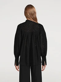 Poppy Cotton Balloon-Sleeve Blouse