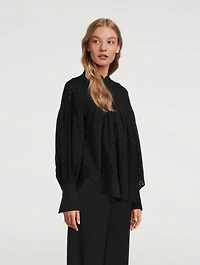Poppy Cotton Balloon-Sleeve Blouse