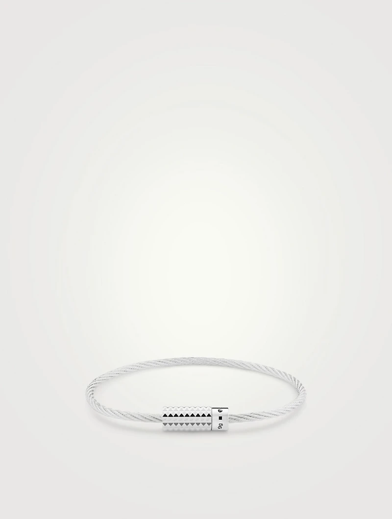 9g Cable Bracelet With Pyramid Guilloché Clasp