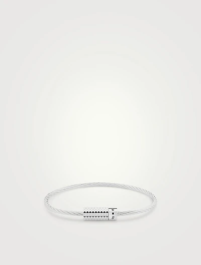9g Cable Bracelet With Pyramid Guilloché Clasp