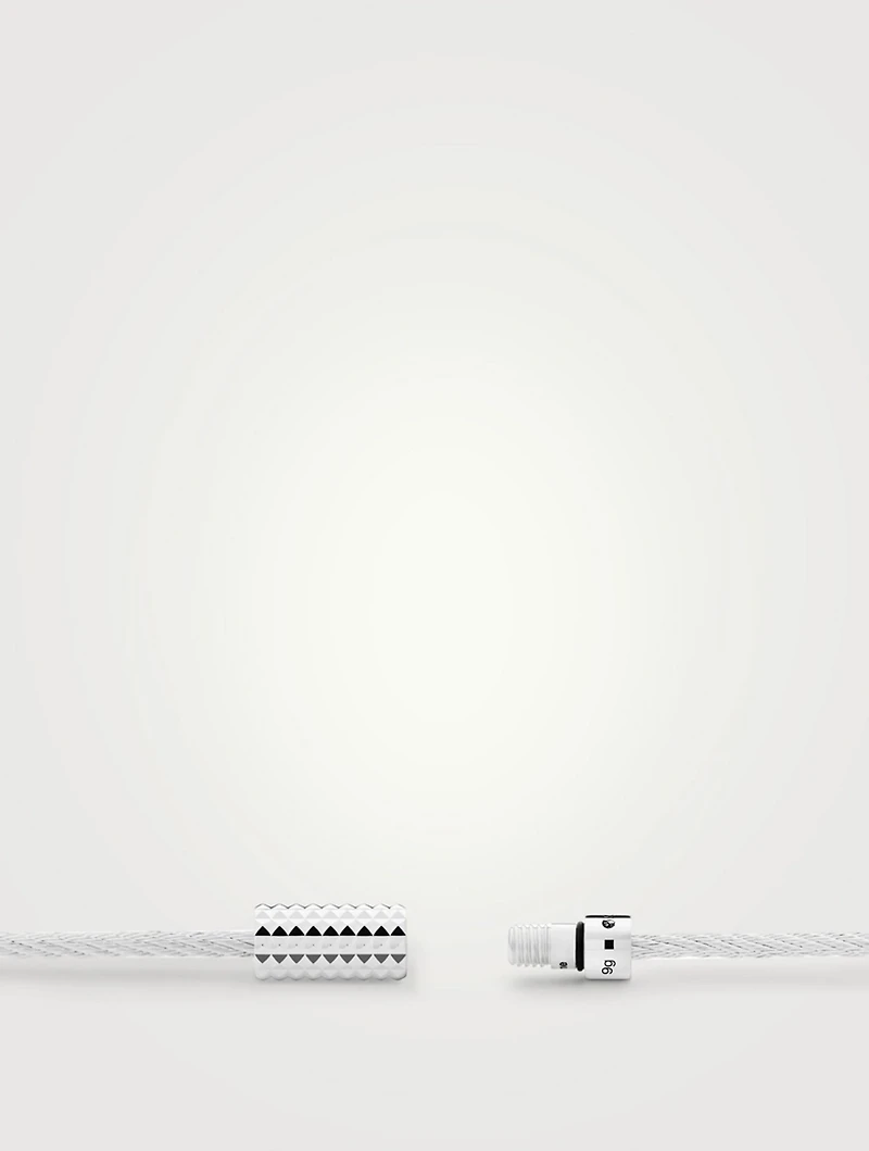 9g Cable Bracelet With Pyramid Guilloché Clasp