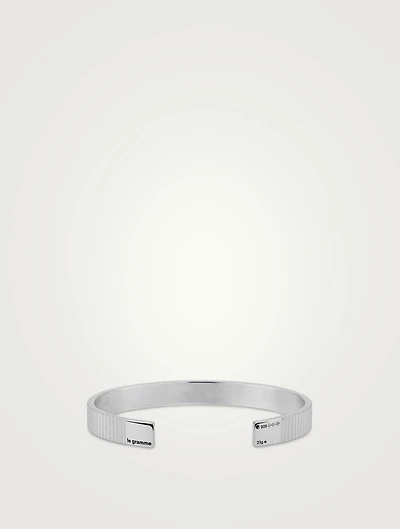 23g Polished Sterling Silver Vertical Guilloché Bracelet