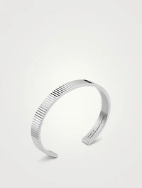 23g Polished Sterling Silver Vertical Guilloché Bracelet