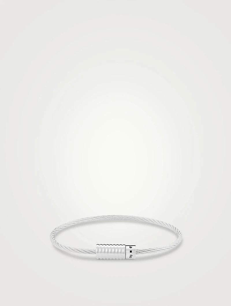 9g Cable Bracelet With Vertical Guilloché Clasp