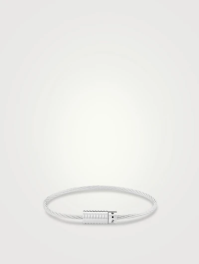 9g Cable Bracelet With Vertical Guilloché Clasp