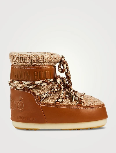 Chloé x Moon Boot Knit And Leather Boots