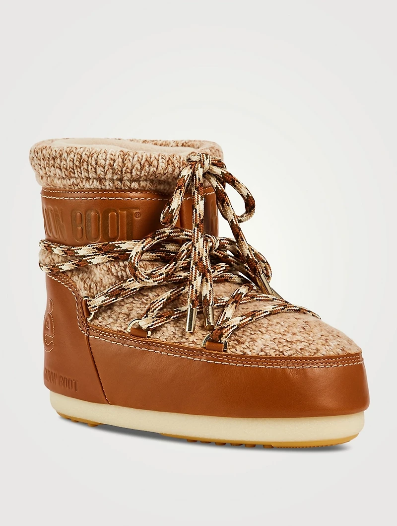 Chloé x Moon Boot Knit And Leather Boots