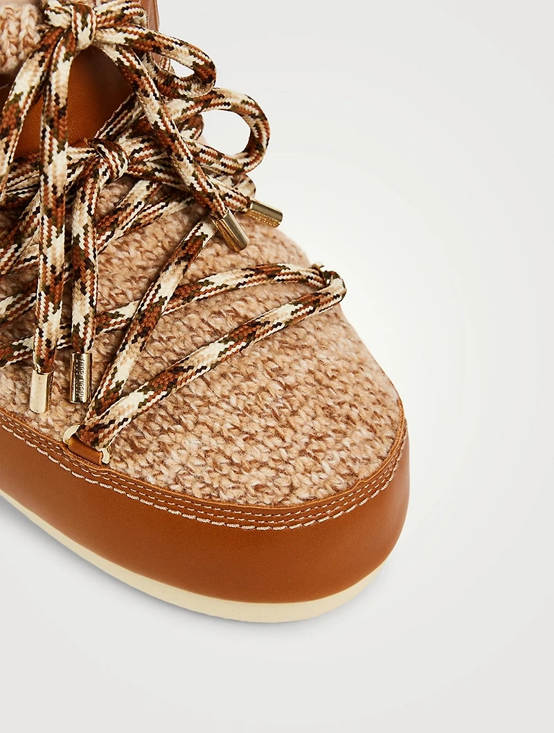 Chloé x Moon Boot Knit And Leather Boots