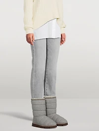 Cashmere Mid-Calf Boots With Monili