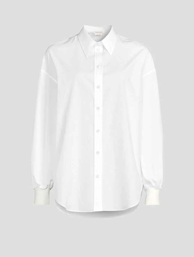 Cotton Cocoon-Sleeve Shirt