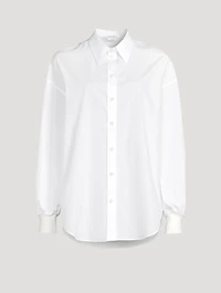 Cotton Cocoon-Sleeve Shirt