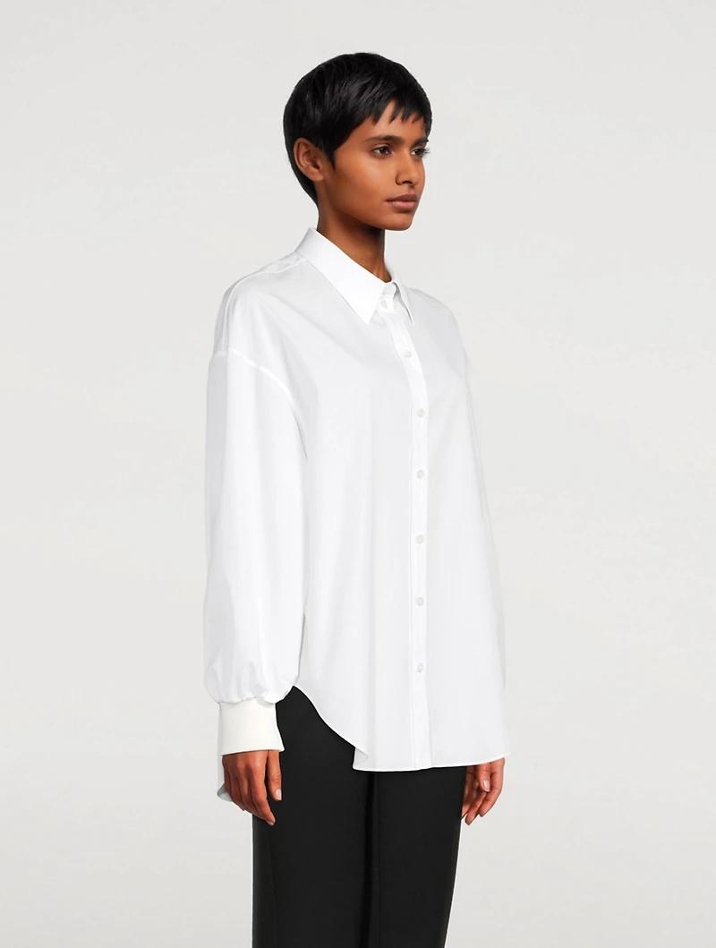 Cotton Cocoon-Sleeve Shirt