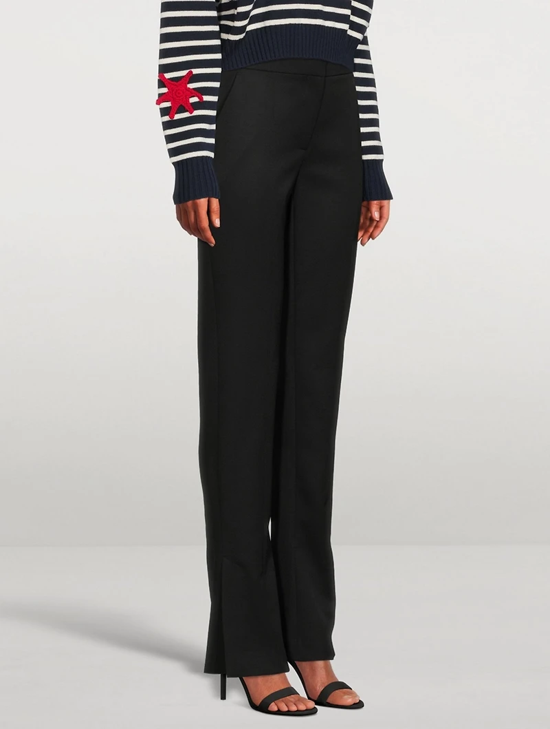 Slashed Long Cigarette Pants