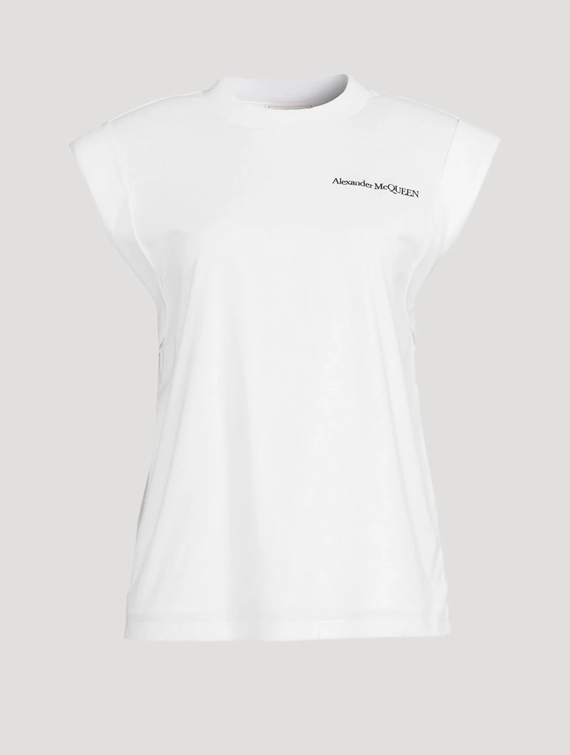 Padded-Shoulder Logo T-Shirt