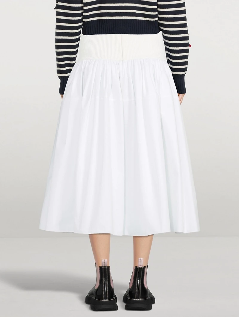 Hybrid Gathered Midi Skirt