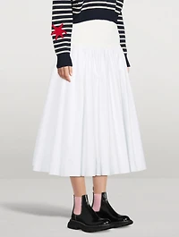 Hybrid Gathered Midi Skirt