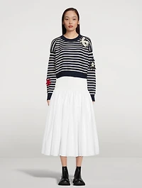 Hybrid Gathered Midi Skirt