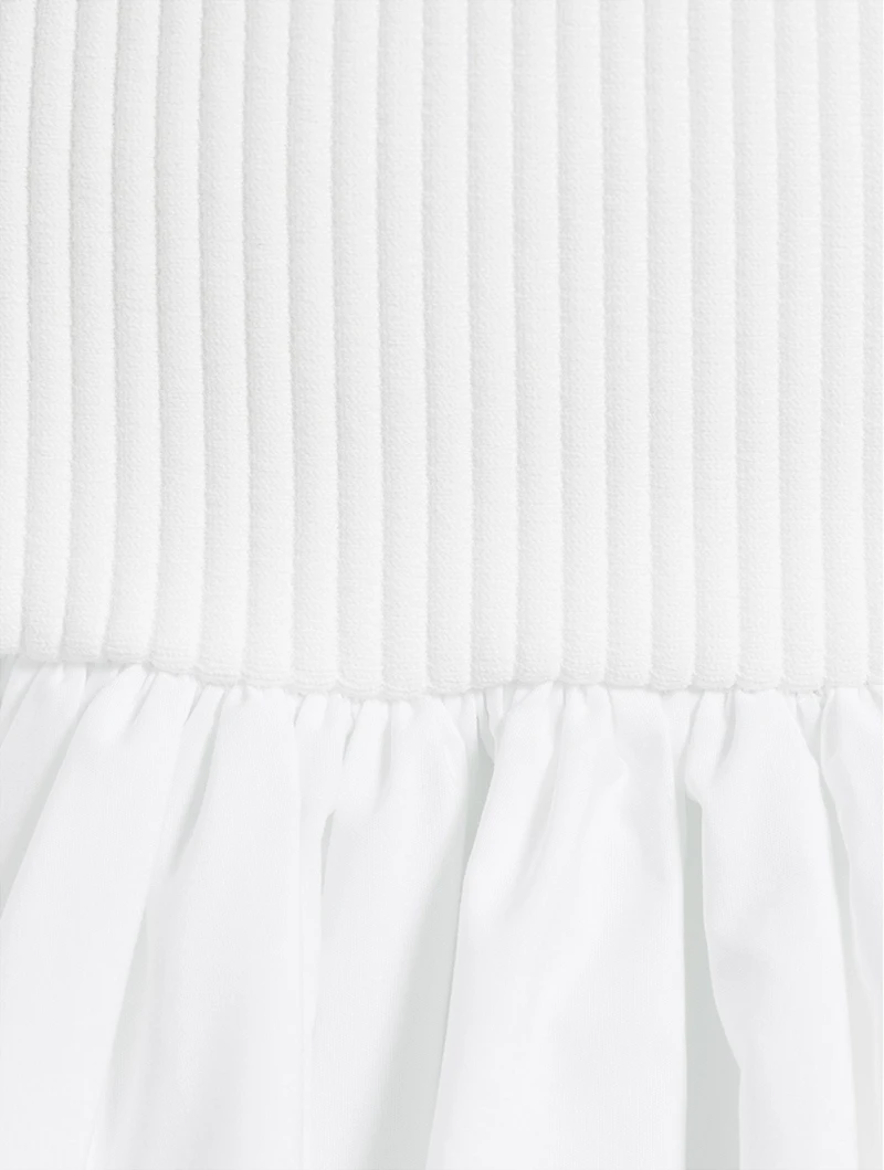 Hybrid Gathered Midi Skirt