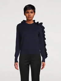 Wool And Cotton Ruffles Sweater