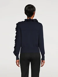 Wool And Cotton Ruffles Sweater