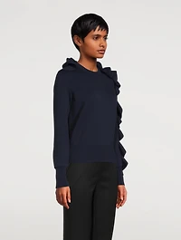 Wool And Cotton Ruffles Sweater
