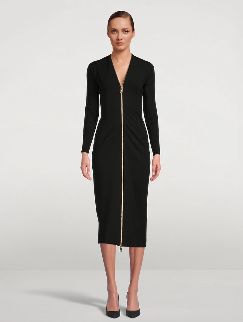 Zippered Midi Dress