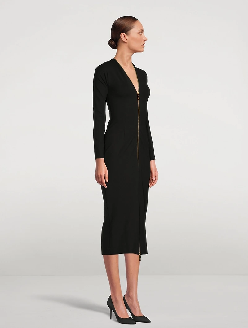 Zippered Midi Dress