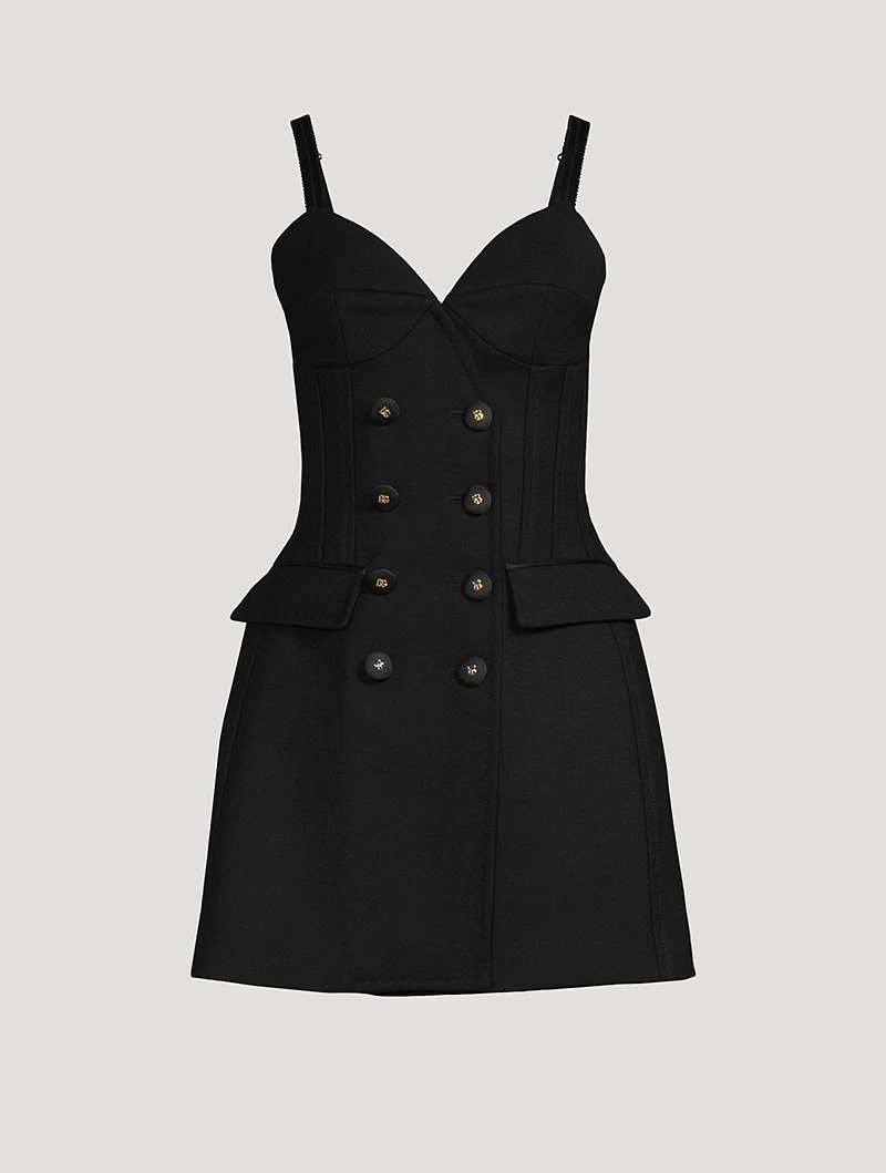 Wool Gabardine Bustier Dress