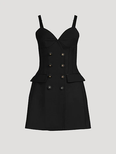 Wool Gabardine Bustier Dress