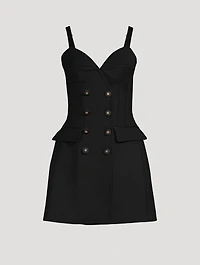 Wool Gabardine Bustier Dress