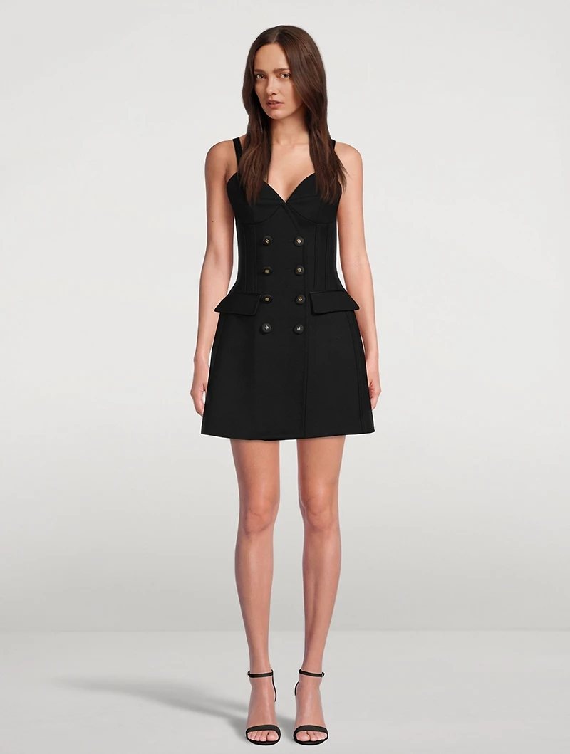 Wool Gabardine Bustier Dress