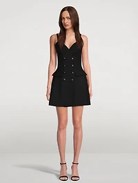 Wool Gabardine Bustier Dress