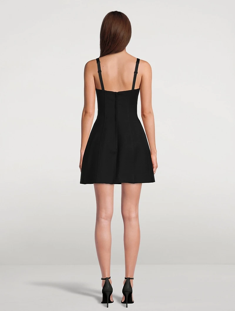 Wool Gabardine Bustier Dress