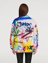 Convertible Jacket Graffiti Print