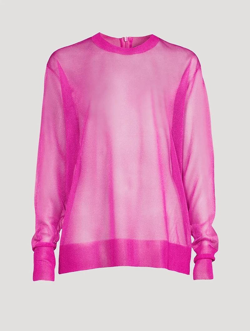Sheer Crewneck Sweater