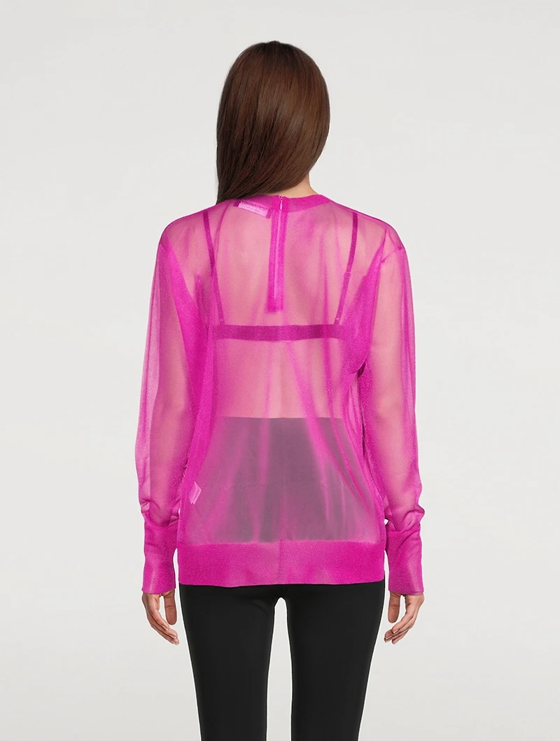 Sheer Crewneck Sweater