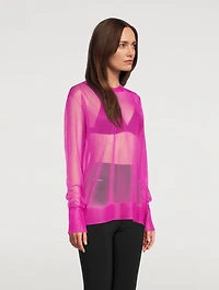 Sheer Crewneck Sweater