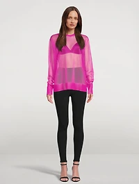 Sheer Crewneck Sweater