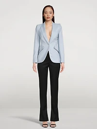 Wool Peak-Shoulder Blazer