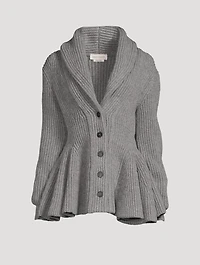 Wool Peplum Cardigan