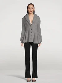 Wool Peplum Cardigan